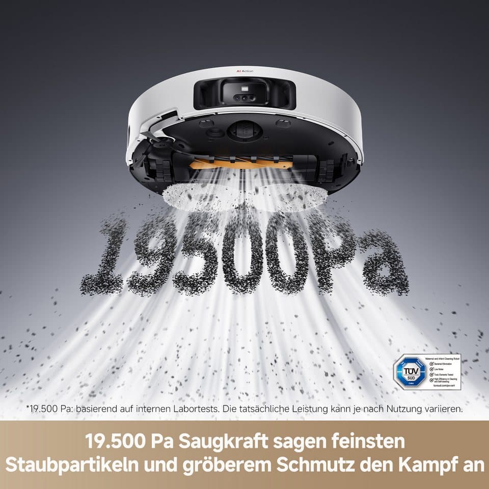 Dreame Saugroboter mit Wischfunktion L50 Pro Ultra, 600 W, 19500Pa Saugkraft, Vollautomatische Basisstation, Reinigung bei 75° C - Thumbnail 3