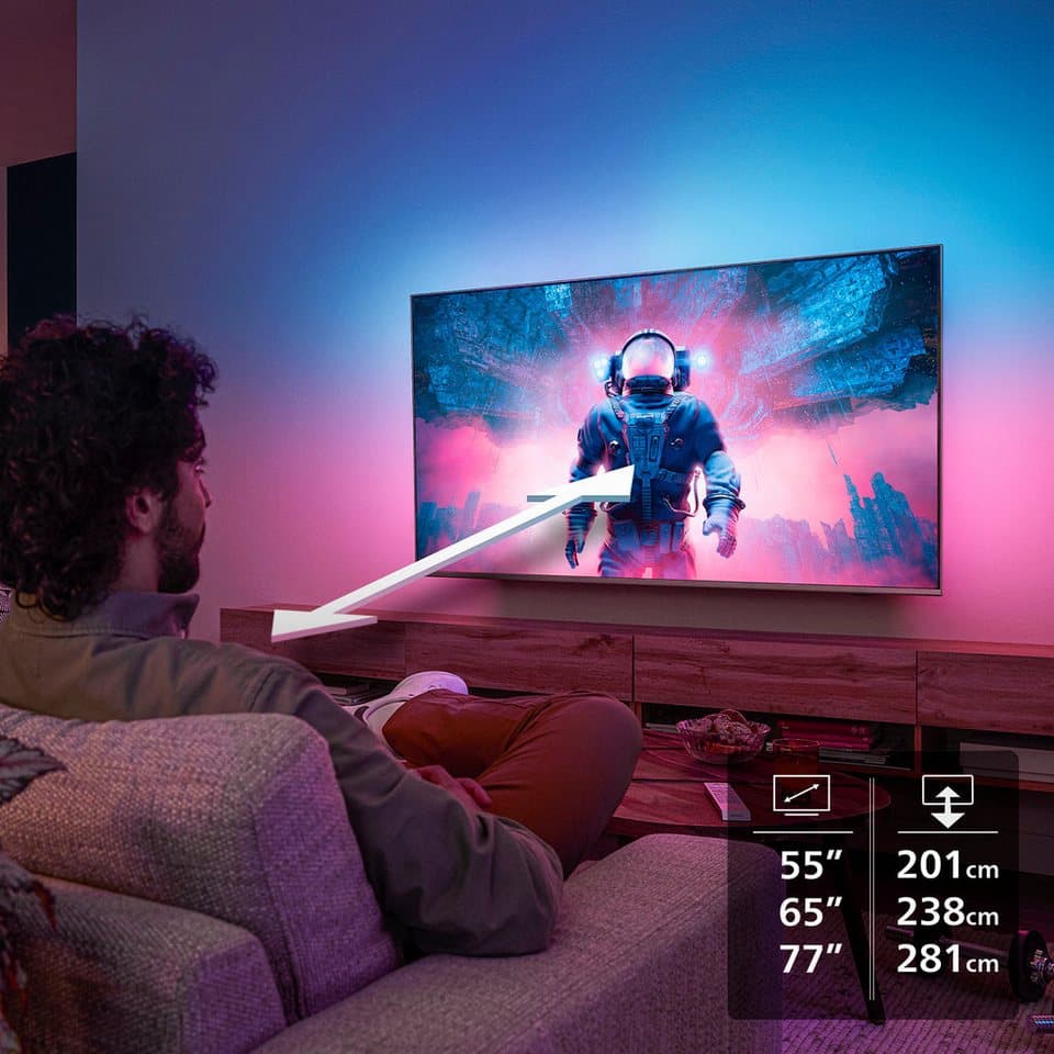 Philips 55OLED910/12 OLED-Fernseher (139 cm/55 Zoll, 4K Ultra HD, Smart-TV, Google TV, Ambilight, P5 AI, Bowers & Wilkins, Dolby Vision, Google TV, Gaming) - Thumbnail 8
