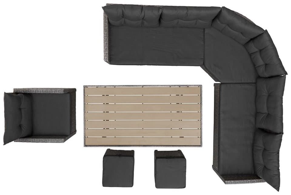 KONIFERA Gartenlounge-Set Keros Premium, (Set, 20-tlg., 2x 2er Sofa, 1x Ecke, 1x Sessel, 2x Hocker, 1x Tisch 145x75x67,5cm), Ecklounge, Polyrattan, Stahl, geeignet für 8 Personen, inkl. Auflagen - Thumbnail 25