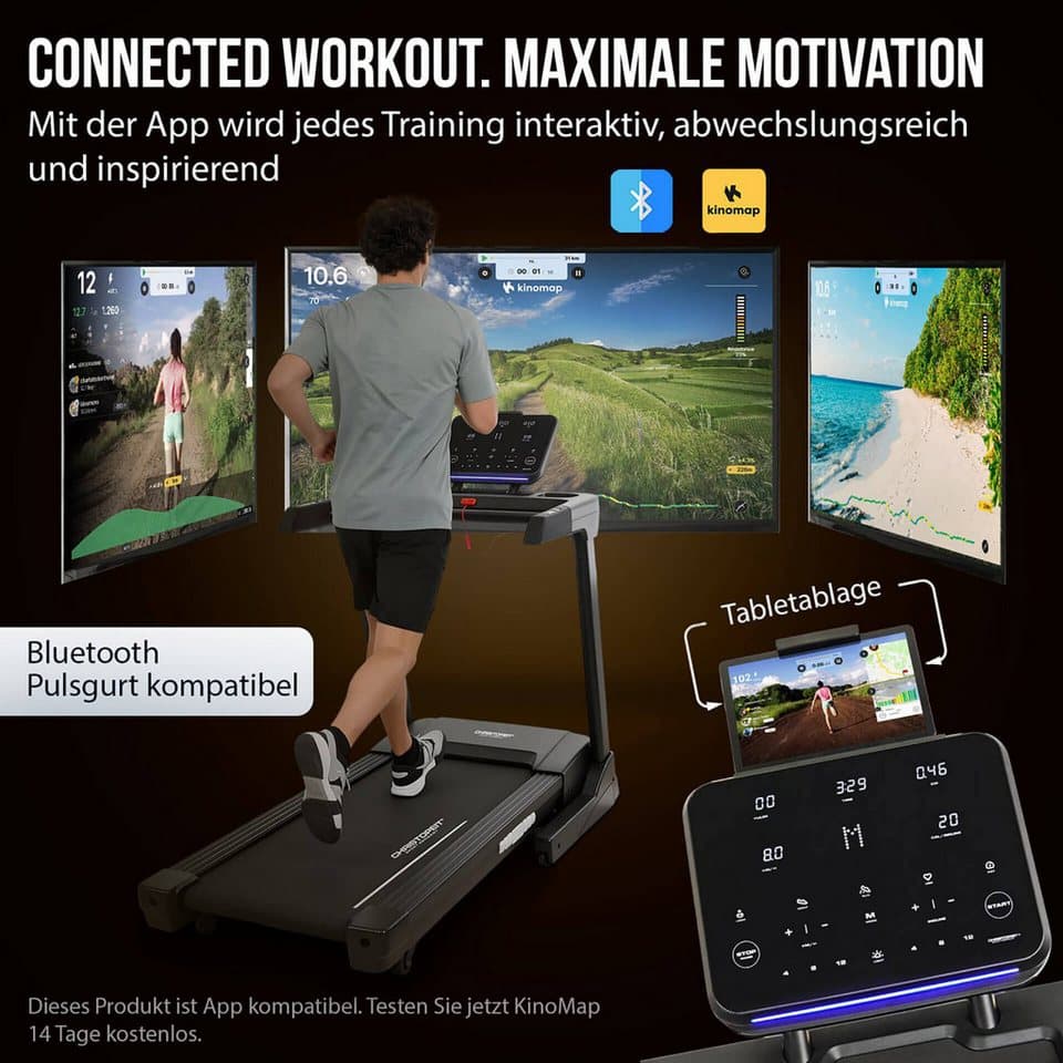 Christopeit Sport® Laufband Laufband TM 4500 S, bis max. 20 km/h, 130 kg max. Benutzergewicht - Thumbnail 9