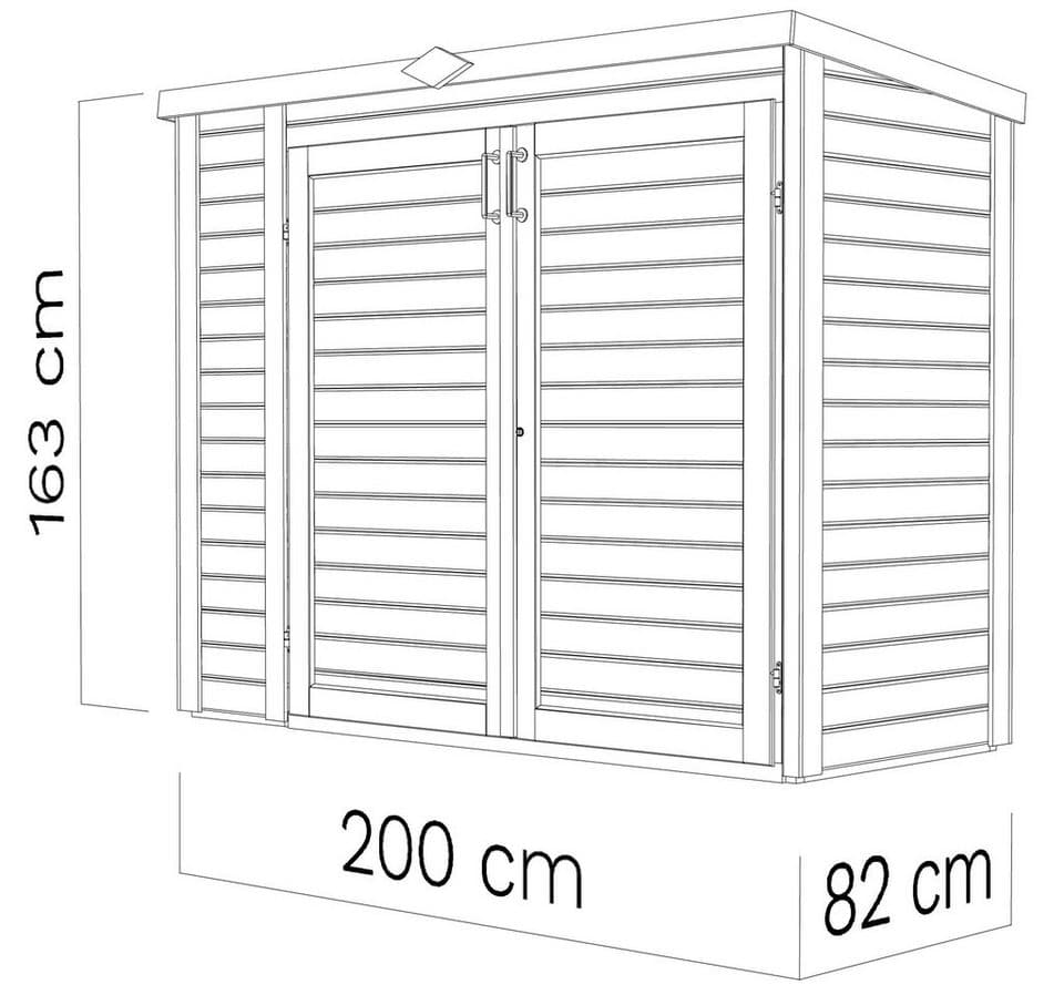 KONIFERA Mülltonnenbox Gartenschrank Multi 3 (Komplett-Set), aus Fichte, BxTxH: 200x82x163 cm - Thumbnail 10