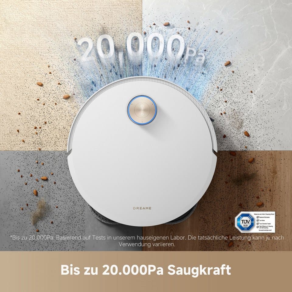Dreame Saugroboter mit Wischfunktion Dreame X50 Ultra Complete, 20.000 Pa Saugkraft, mit Beutel, Hindernisüberwindung, einfahrbarer Laserturm - Thumbnail 10