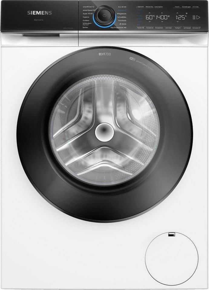 SIEMENS Waschmaschine iQ700 WG44B20Z0, 9 kg, 1400 U/min, Made in Germany, Knitter-Programm smartFinish, Antiflecken-System - Thumbnail 4