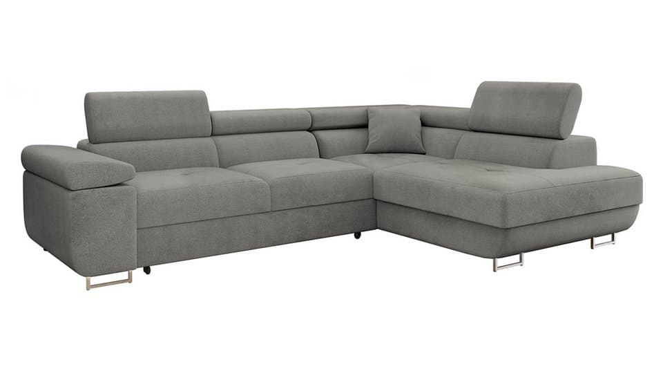 MIRJAN24 Ecksofa Torezio, mit Bettkasten und Schlaffunktion, Einstellbare Kopfstützen, 274x203x70-90 cm - Thumbnail 2