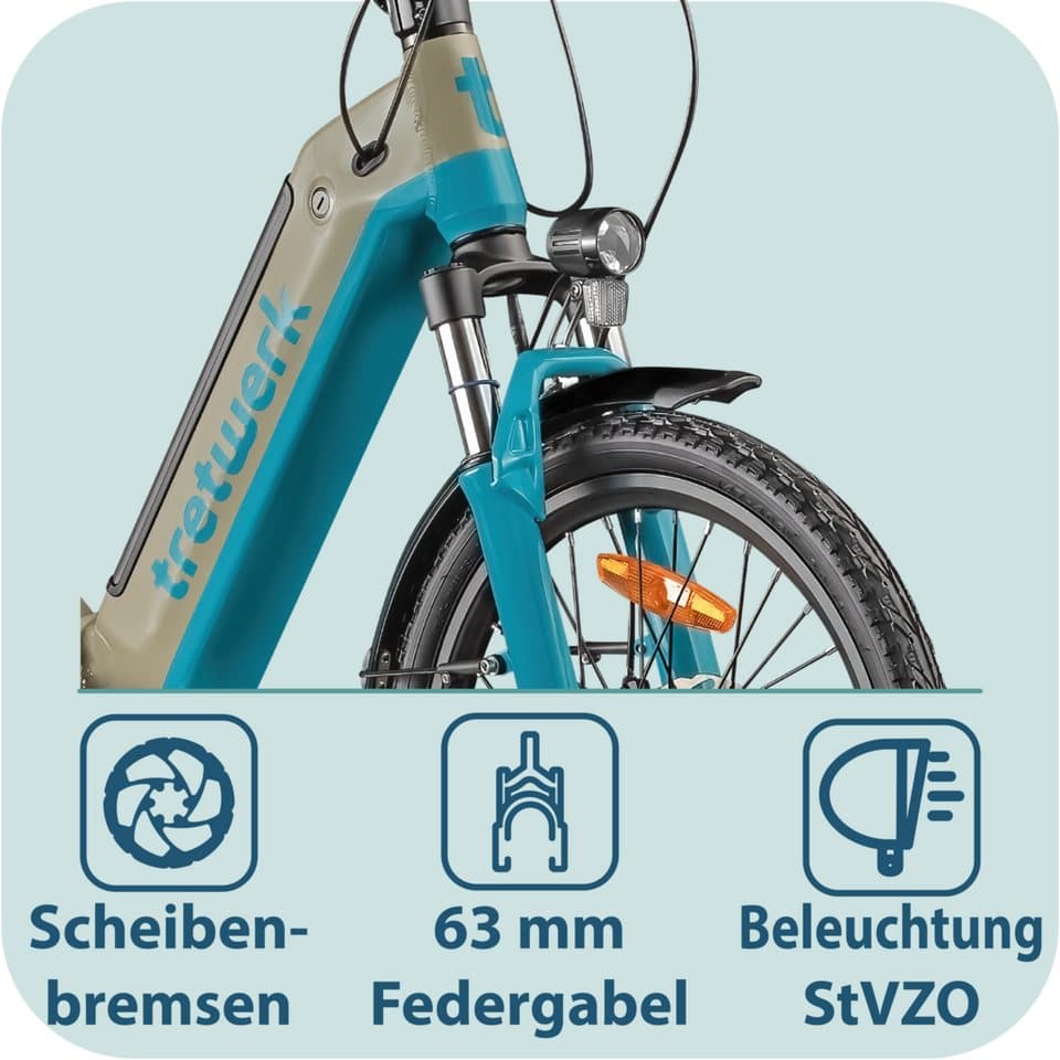 Tretwerk E-Bike Faltrad Camper, 7 Gang Shimano Tourney TY300 Schaltwerk, Kettenschaltung, Heckmotor, 468 Wh - Thumbnail 7