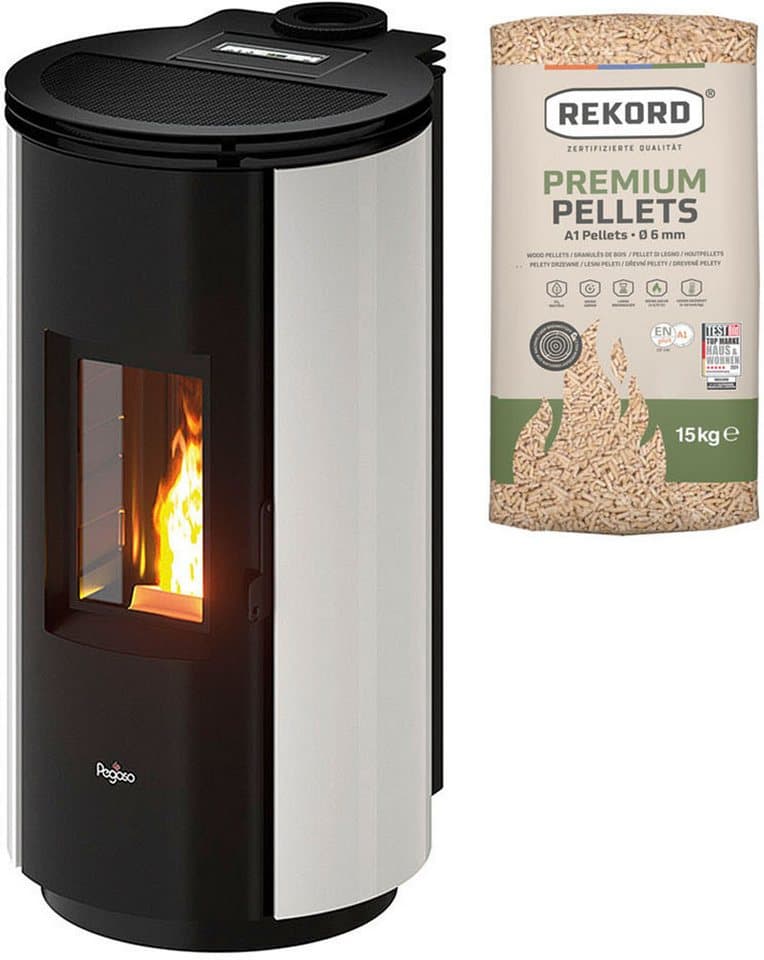 Pegaso Pelletofen Pegaso »Floyd 7«, 2,5-7,7 kW, Rauchabgang oben, 7 kW, Stilvoller Rauchrohrabgang oben, WIFI optional, raumluftunabhängig - Bild 1