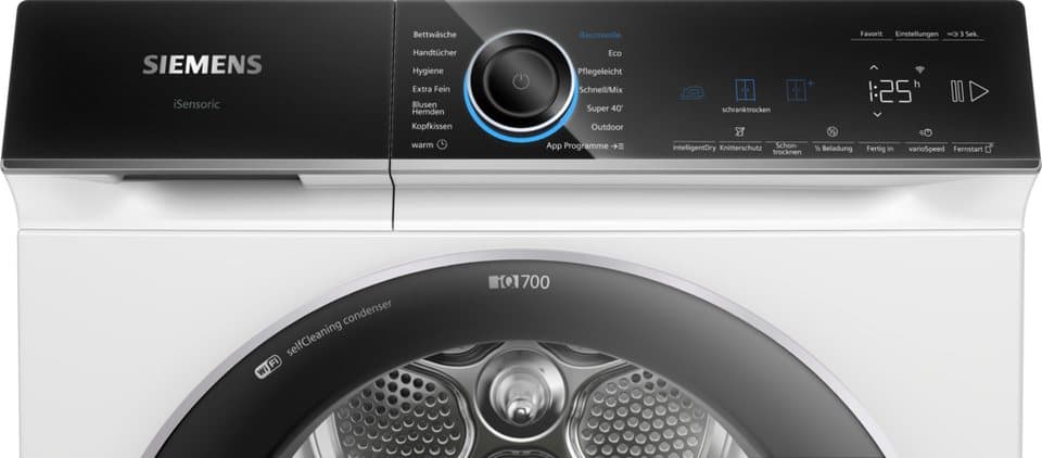 SIEMENS Wärmepumpentrockner iQ700 WQ46B2D41, Leisester Siemens Trockner mit 56 dB, Selbstreinigender Kondensator - Thumbnail 13