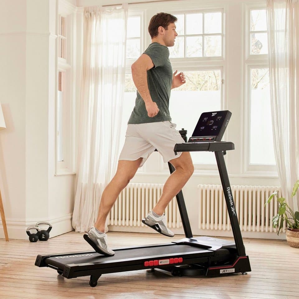 Reebok Laufband Jet 100z (mit LED-Display und eingebauten Handpulssensoren), bis max. 18 km/h, klappbar, mit Steigung, 110 kg max. Benutzergewicht - Thumbnail 5
