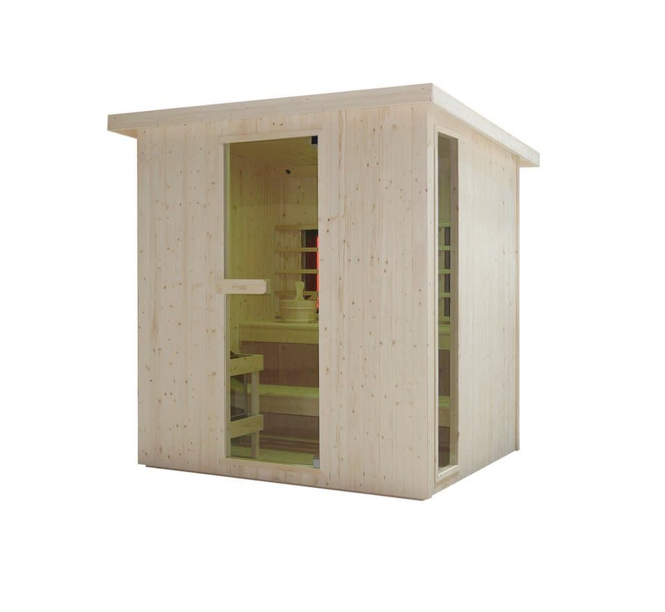 Sanotechnik Sauna »LAHTI« Außensauna mit Infrarotkabine, BxTxH: 198 x 181,5 x 200,2 cm, 4,4 mm, geeignet für 6 Personen, Fichetnholz - Thumbnail 5