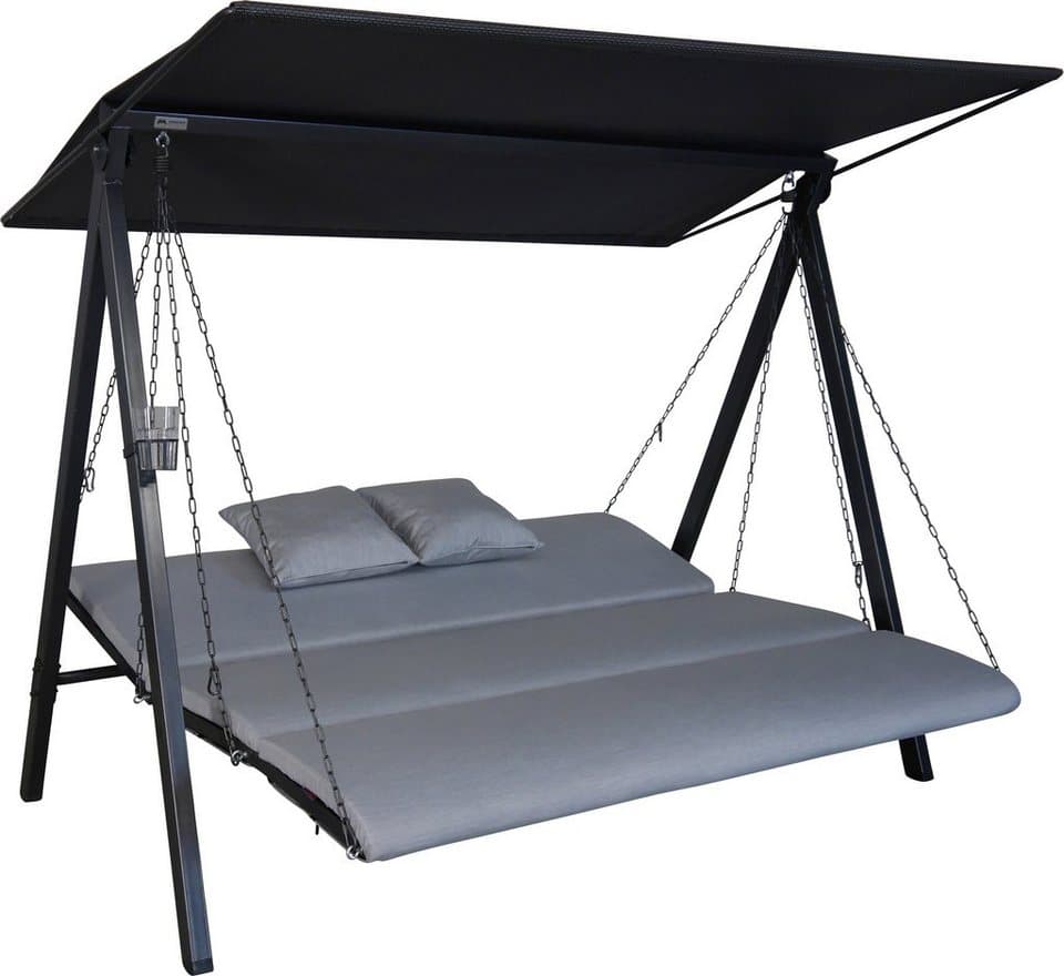 Angerer Freizeitmöbel Hollywoodschaukel Lounge Zip granit, 3-Sitzer, Bettfunktion, wetterfest - Thumbnail 3