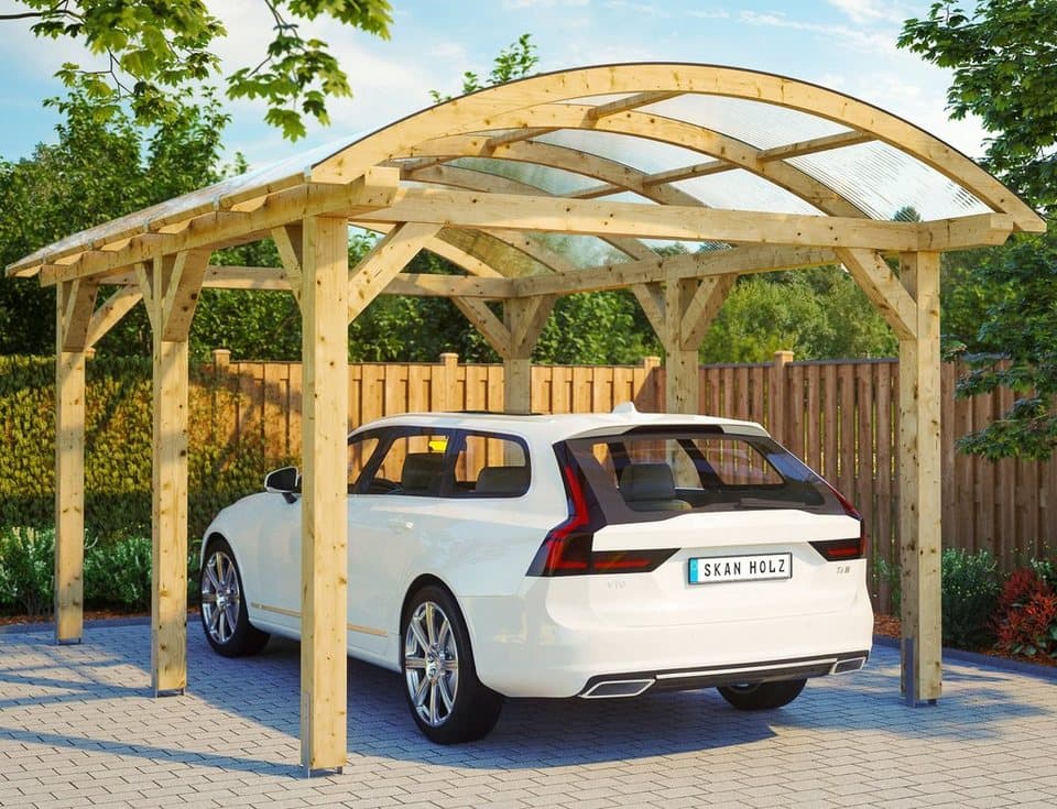 Skanholz Einzelcarport Franken, BxT: 376x541 cm, 220 cm Einfahrtshöhe - Bild 1
