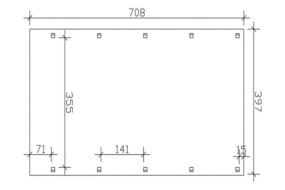 Skanholz Einzelcarport Friesland, BxT: 397x708 cm, 351 cm Einfahrtshöhe, für Caravan - Thumbnail 4