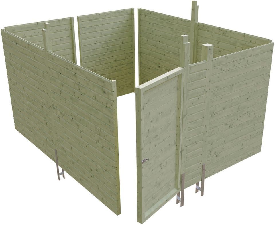 Skanholz Carport-Geräteraum Abstellraum C4, BxT: 378x317 cm, aus Profilschalung - Bild 1
