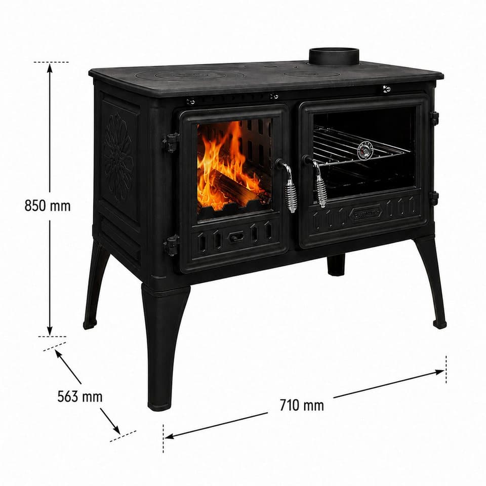 Hanseatic Festbrennstoffherd Vesta, 8,6 kW, Zeitbrand - Thumbnail 13