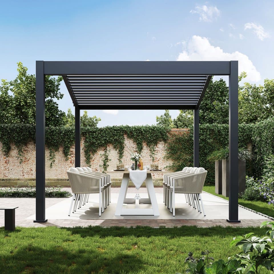 Paragon Pergola mit Lamellendach Icon 1013 Anthrazit, BxTxH: 399x308x282 cm, Mit verstellbaren Aluminiumlamellen - Thumbnail 6