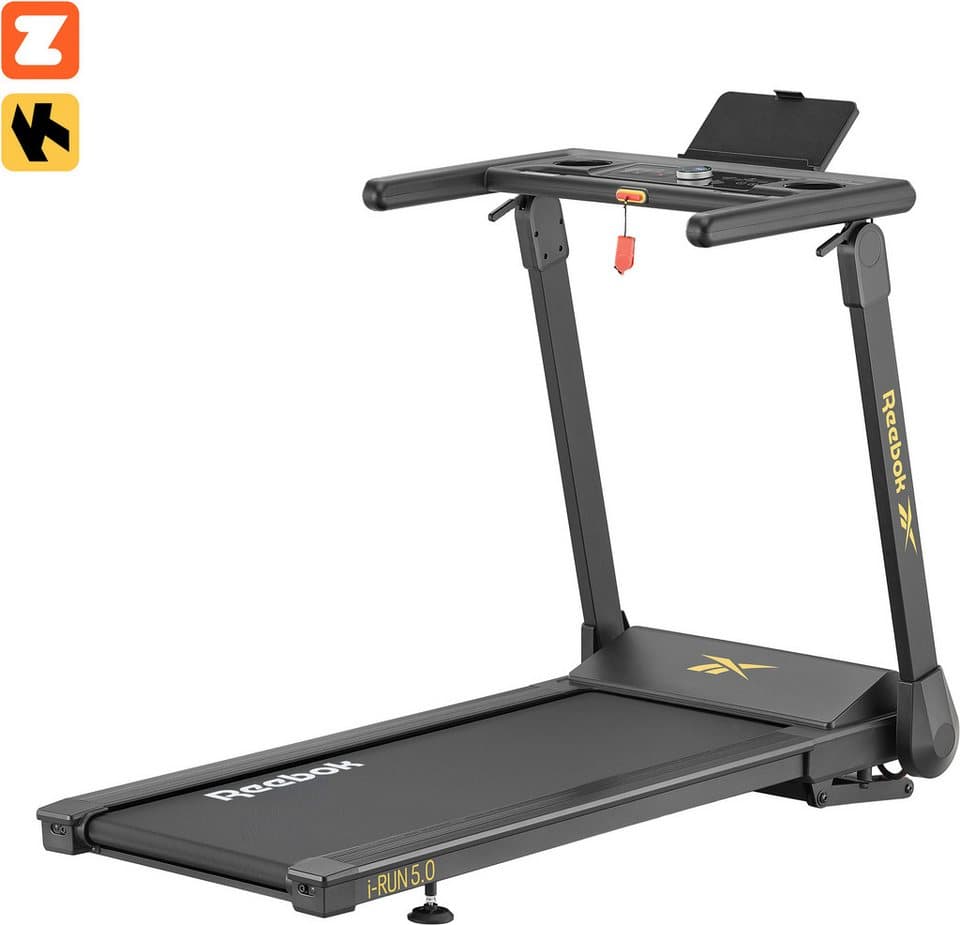 Reebok Laufband i-Run 5 (kein Aufbau nötig – einfach aufklappen und starten), bis max. 15 km/h, klappbar, mit Steigung, 120 kg max. Benutzergewicht - Bild 1