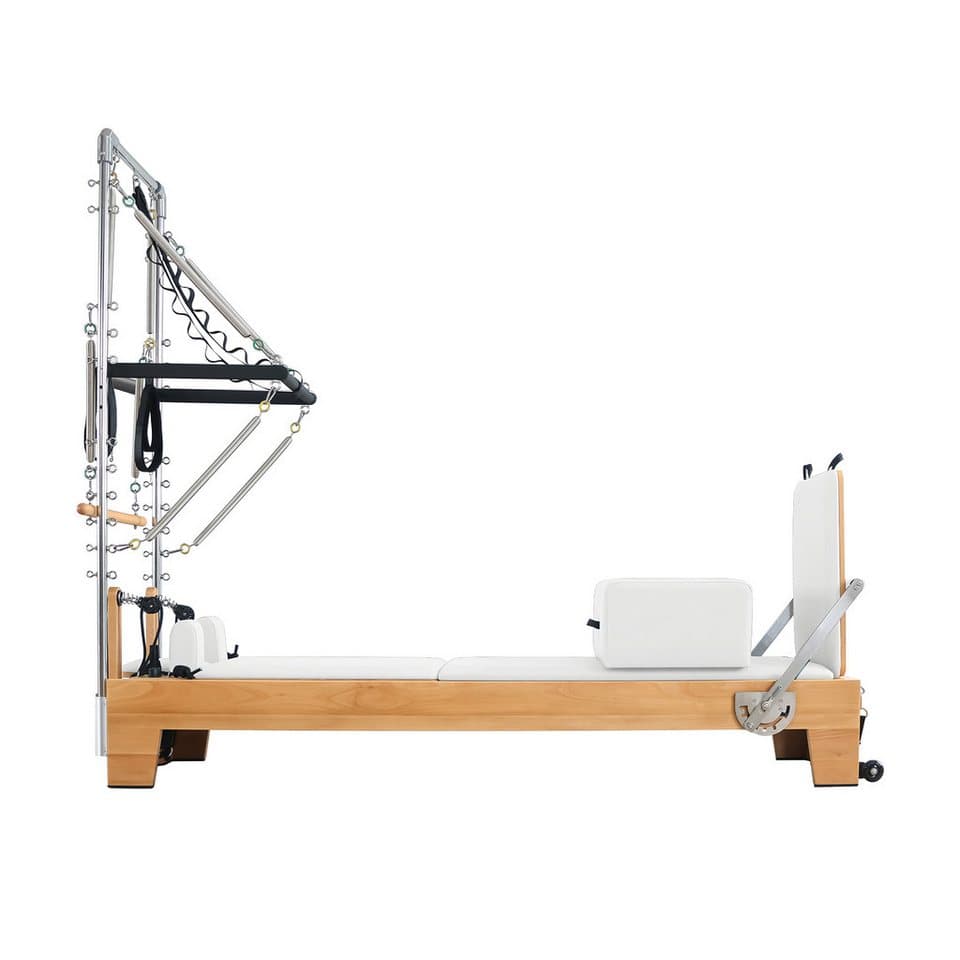 JASPORT Pilates-Reformer B80 mit Tower aus Buchenholz, 150 kg belastbar, (Pilates Reformer Set inkl. Tower und Zubehör), Massives Buchenholz, Mehrfaches Federsystem - Thumbnail 6