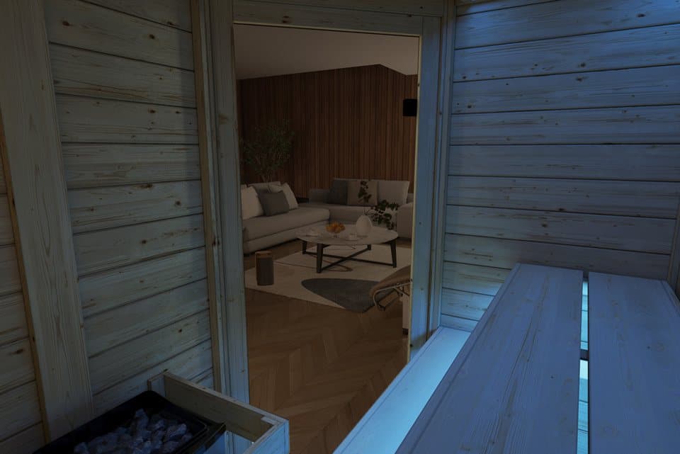 welltime Sauna Backas, BxTxH: 148 x 145 x 190,5 cm, 28 mm, verschiedene Varianten - Thumbnail 7