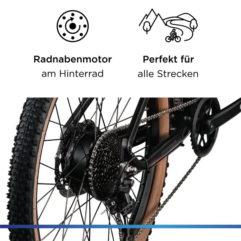 Zündapp E-Bike Mountainbike Z890, 10 Gang Shimano Cues Schaltwerk, Kettenschaltung, Heckmotor, 550 Wh - Thumbnail 6