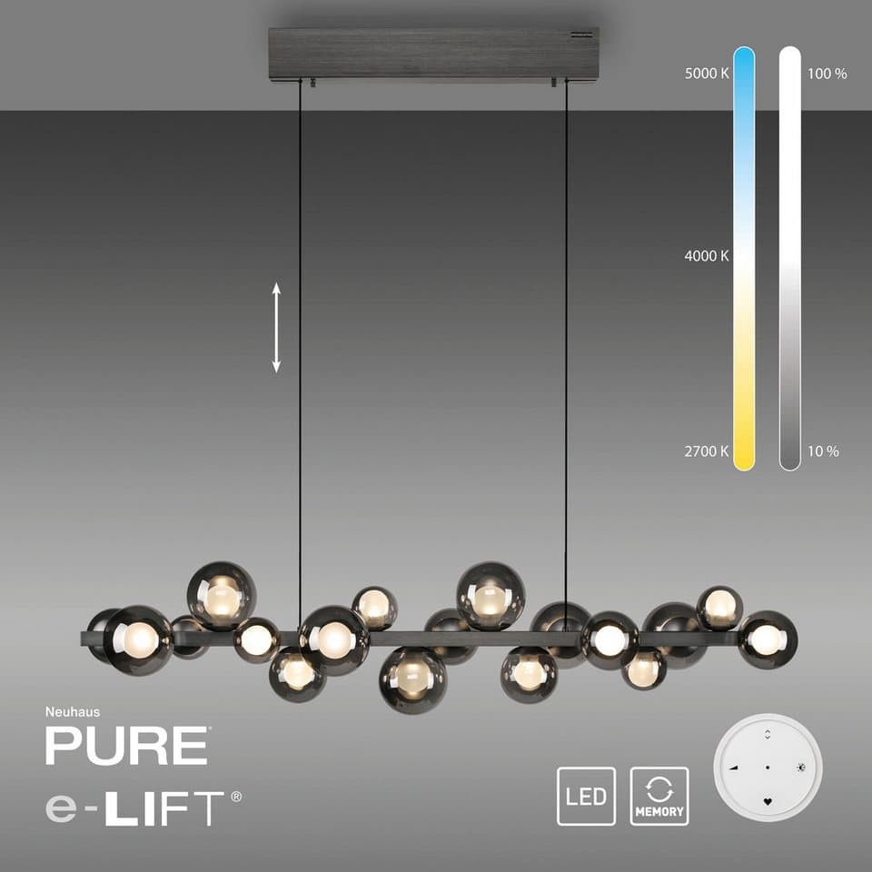 Neuhaus PURE LED Pendelleuchte PURE E-Popup, CCT - über Fernbedienung, LED fest integriert, warmweiß - kaltweiß, e-LIFT® Funktion, CCT, dimmbar über Fernbedienung - Thumbnail 9