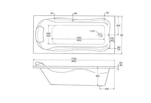 OTTOFOND Badewanne Jamaica, (3-tlg), mit Wannenträger, Ablaufgarnitur, Nackenkissen und Griffe - Thumbnail 8