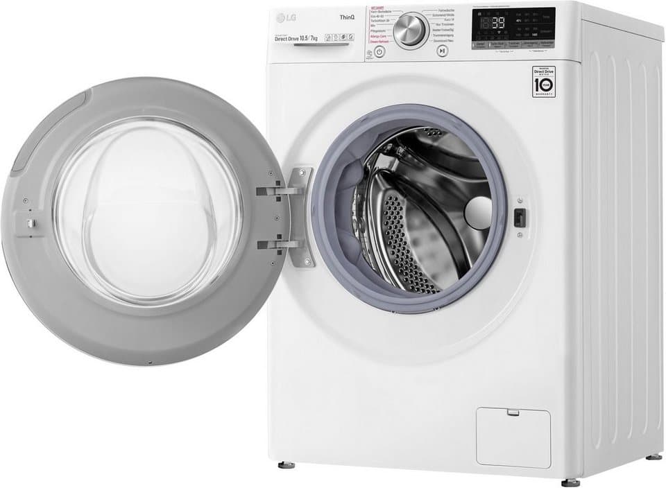 LG Waschtrockner V7WD107H2E, 10,5 kg, 7 kg, 1400 U/min, TurboWash® - Waschen in nur 39 Minuten - Thumbnail 8