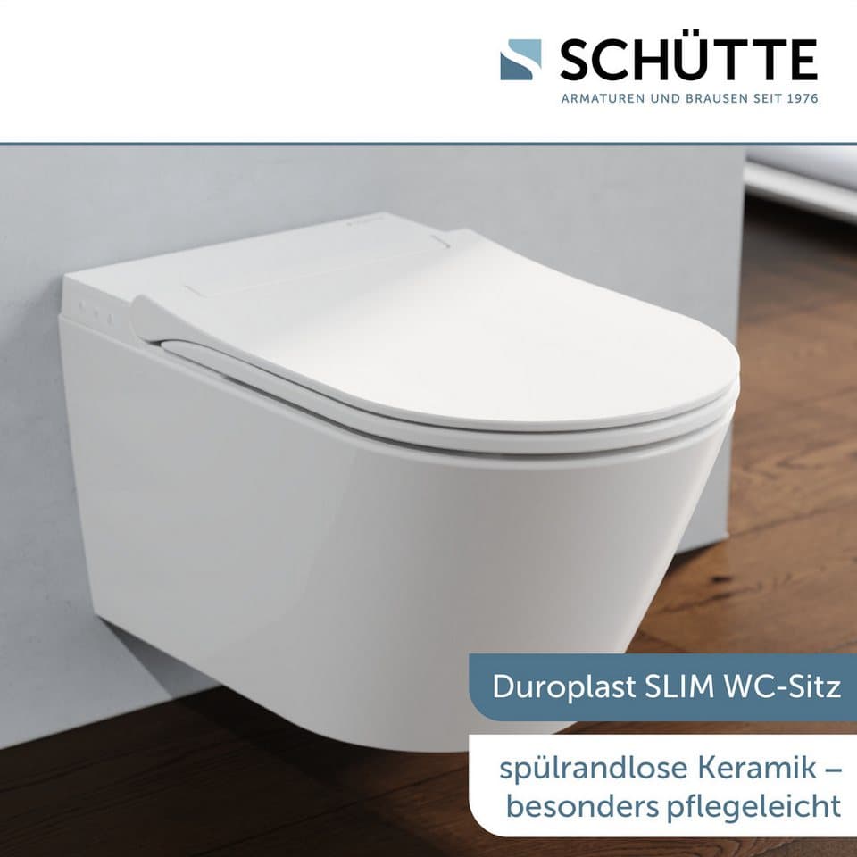 Schütte Dusch-WC CESARI Premium, wandhängend, Abgang waagerecht, Komplett-Set, spülrandlos, Taharet WC - Thumbnail 6