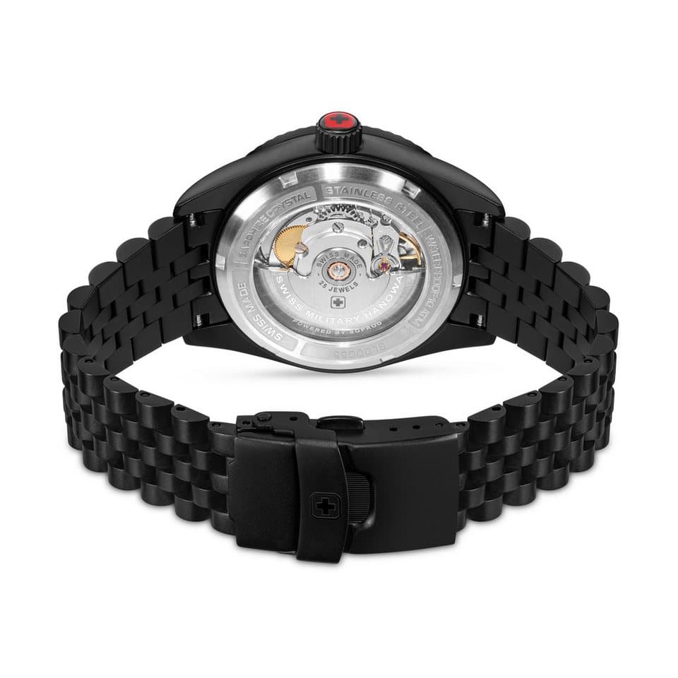 Swiss Military Hanowa Automatikuhr Dark Night SMWGL0005530, Armbanduhr, Herrenuhr, Swiss Made, Mechanische Uhr, Edelstahlarmband - Thumbnail 3
