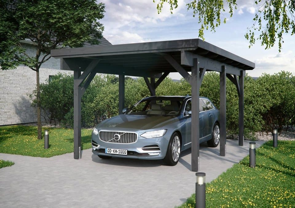 Kiehn-Holz Einzelcarport KH 300 / KH 301, BxT: 344x504 cm, 225 cm Einfahrtshöhe, Stahl-Dach, versch. Farben - Thumbnail 2