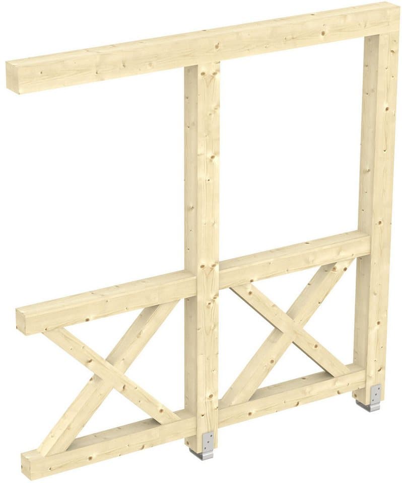 Skanholz Carport-Seitenwand Andreaskreuz, BxH:205x210 cm, Wandanbau - Bild 1