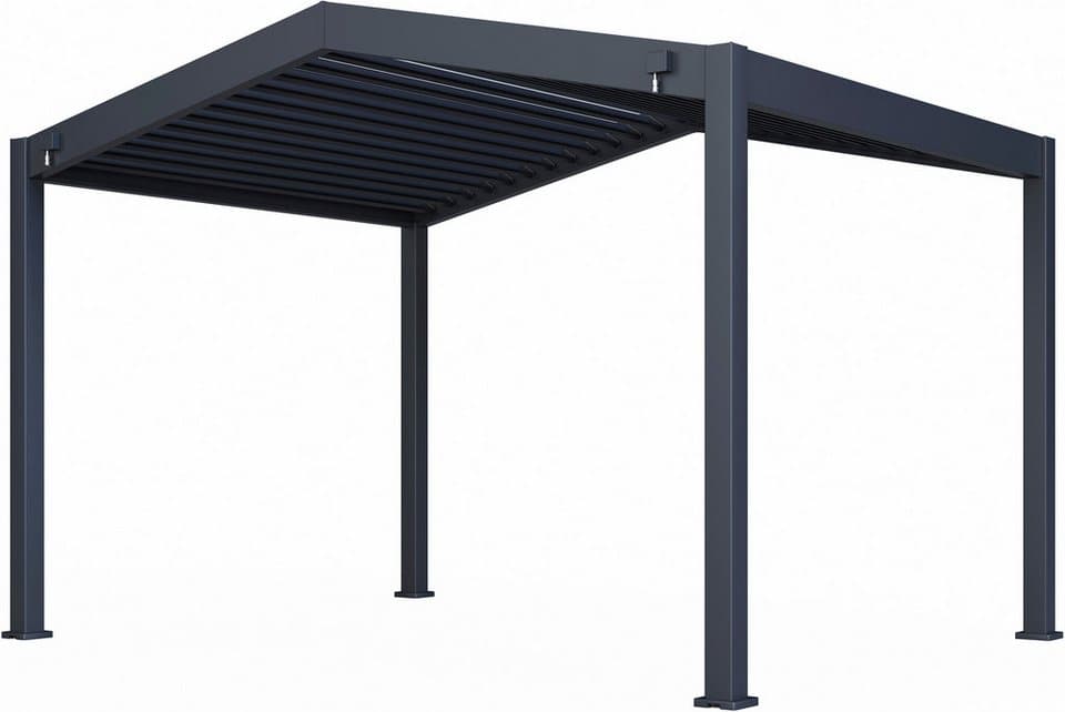 Paragon Pergola mit Lamellendach Icon 1013 Anthrazit, BxTxH: 399x308x282 cm, Mit verstellbaren Aluminiumlamellen - Bild 1