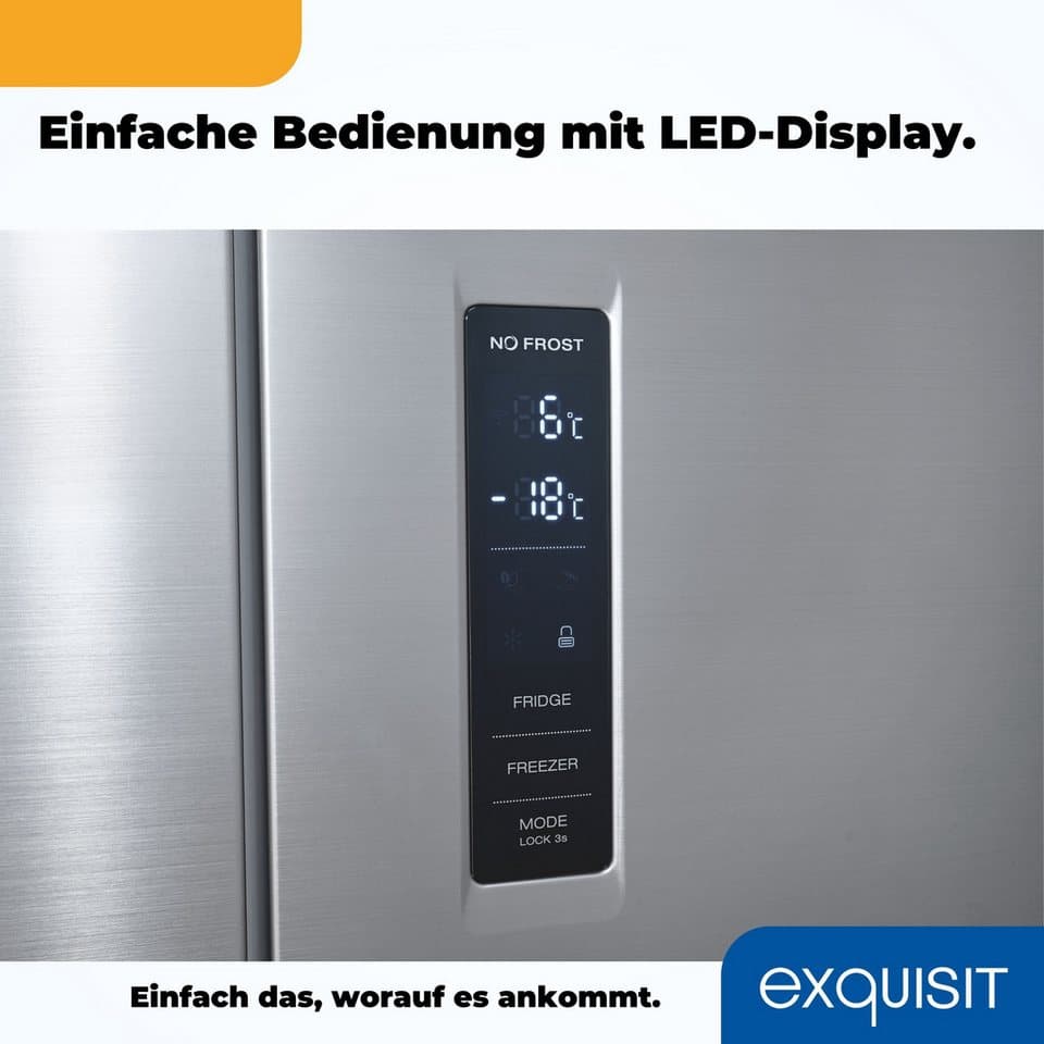 exquisit Multi Door MD425-150-040C inoxlook, 180 cm hoch, 79 cm breit - Thumbnail 8