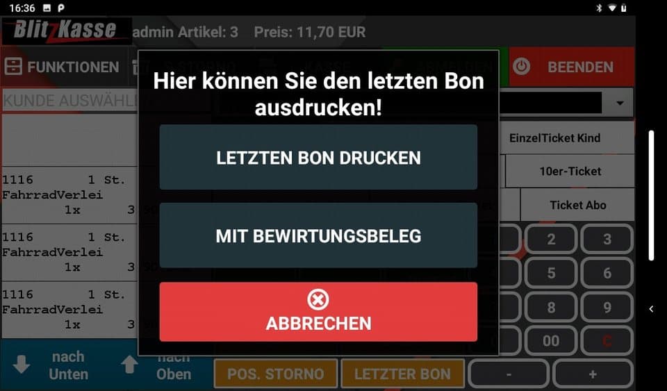 BlitzKasse Kassensystem 10" All-in-ONE MINI Kasse für GASTRONOMIE: Restaurant Bar Cafe - Thumbnail 8