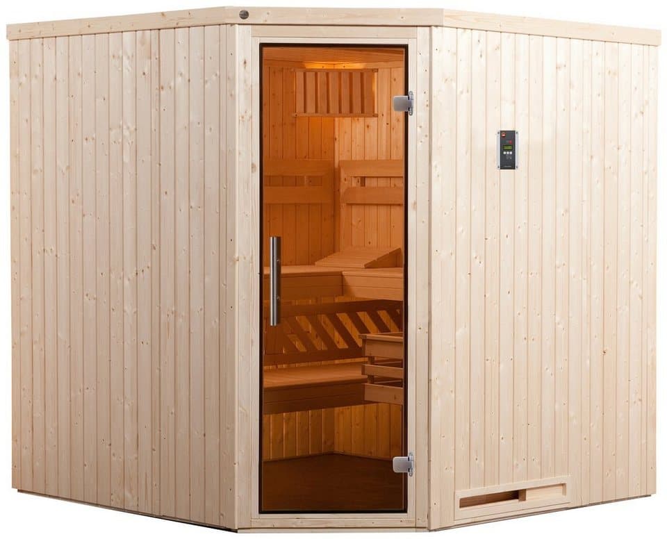 weka Sauna Varberg 3, BxTxH: 194 x 194 x 199 cm, 57 mm, 7,5 kW Bio-Ofen mit ext. Steuerung - Thumbnail 2