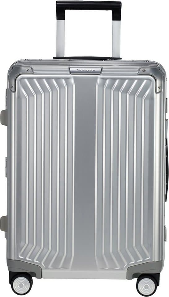Samsonite Hartschalen-Trolley LITE-BOX ALU, 4 Rollen, aus Aluminium, mit voll gefüttertem Innenraum, mit Kantenschutz