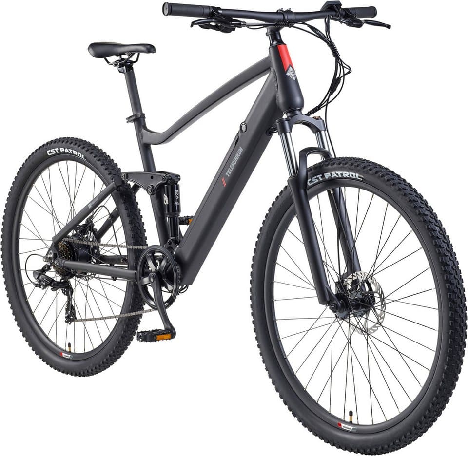 Telefunken E-Bike Mountainbike Aufsteiger M937, 7 Gang Shimano TY300D Schaltwerk, Kettenschaltung, Heckmotor, 489,6 Wh, Pedelec, Elektrofahrrad, Damen u. Herren, E-MTB, Mountainbike, 29 Zoll