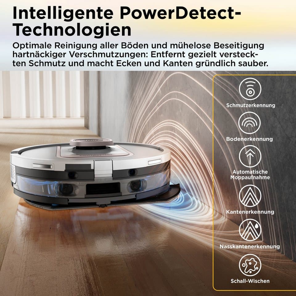 Shark Saugroboter Shark ThermaCharged PowerDetect Saugroboter RV2900XEEUWH, 650 W, beutellos, beheizte Basisstation verwendet 85°C heißes Wasser und 80°C warme Luft - Thumbnail 5