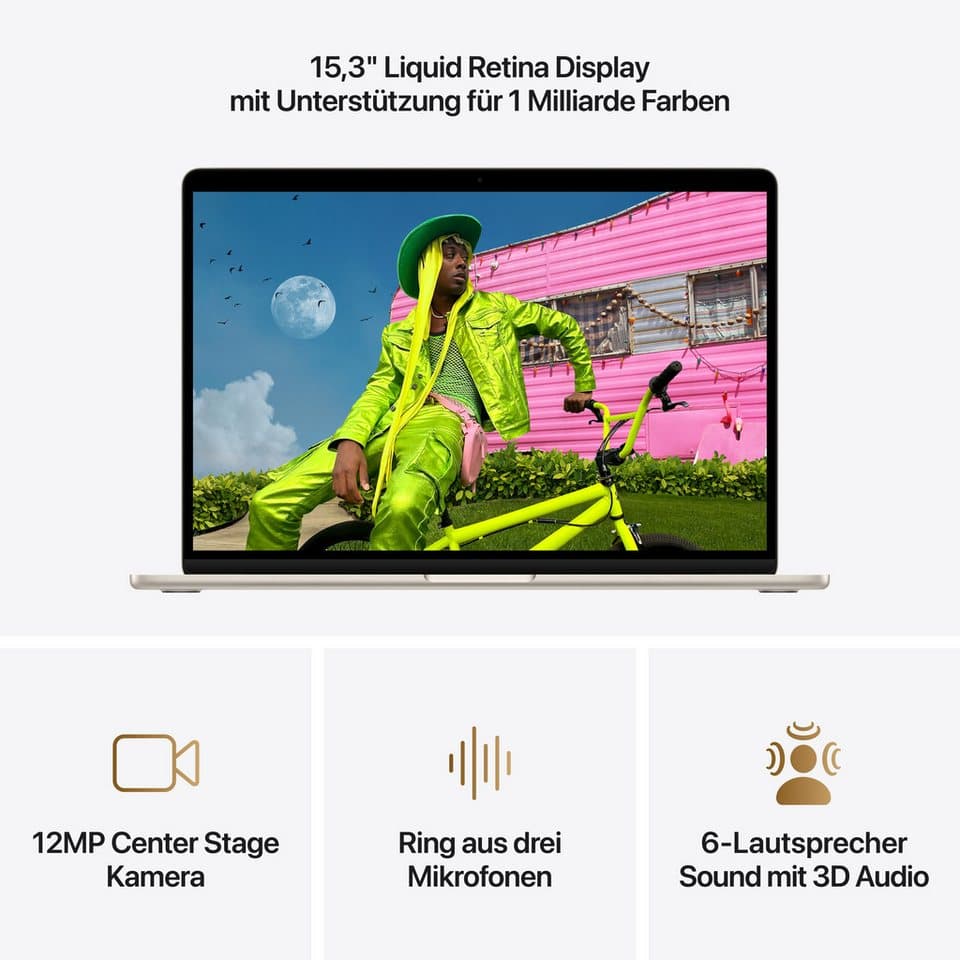 Apple 15-inch MacBook Air Notebook (38,91 cm/15,3 Zoll, Apple M5, 10-Core GPU, 16 GB, 512 GB SSD) - Thumbnail 5