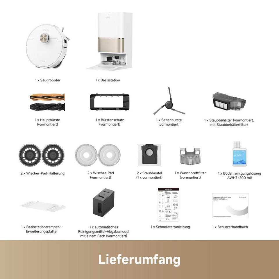 Dreame Saugroboter L50s Pro Ultra, 600 W, beutellos, Basisstation, App-Steuerung - Thumbnail 7