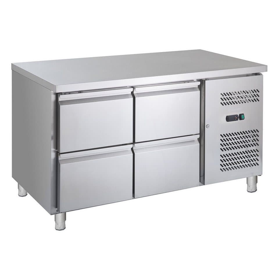 GastroHero Dönergrill Kühltisch Edelstahl GN 1/1 mit 4 Schubladen, 275 W