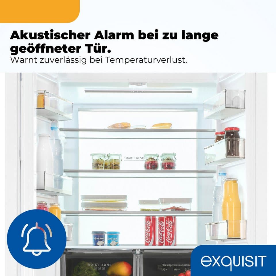 exquisit Multi Door EMD470-170-200E inoxlook-weiss, 193 cm hoch, 84 cm breit, Nie mehr abtauen – No-Frost & Umluft für perfekte Kühlung - Thumbnail 4