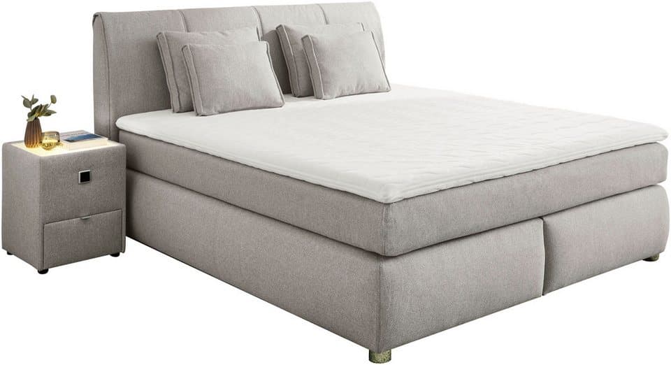 Jockenhöfer Gruppe Boxspringbett "Carla", wahlweise mit oder ohne Bettkasten, inkl. 4 Kissen, erhältlich in den Breiten 160 & 180cm - Thumbnail 2