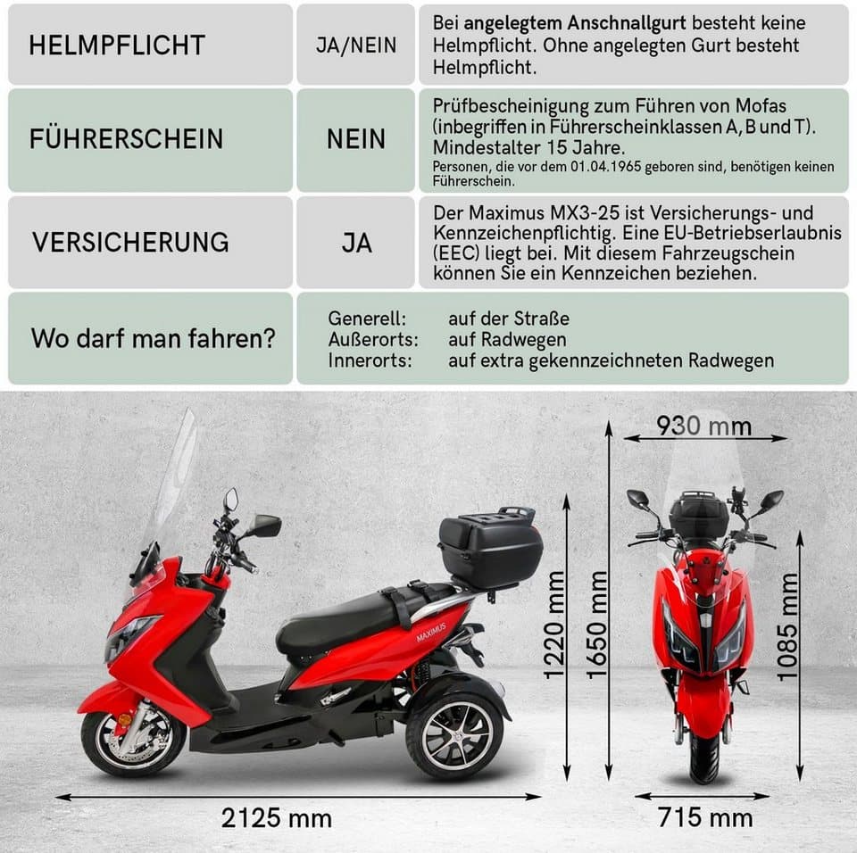 Rolektro Elektromobil Maximus MX3-25, 2 Akkus, 1500 W, 25 km/h - Thumbnail 9