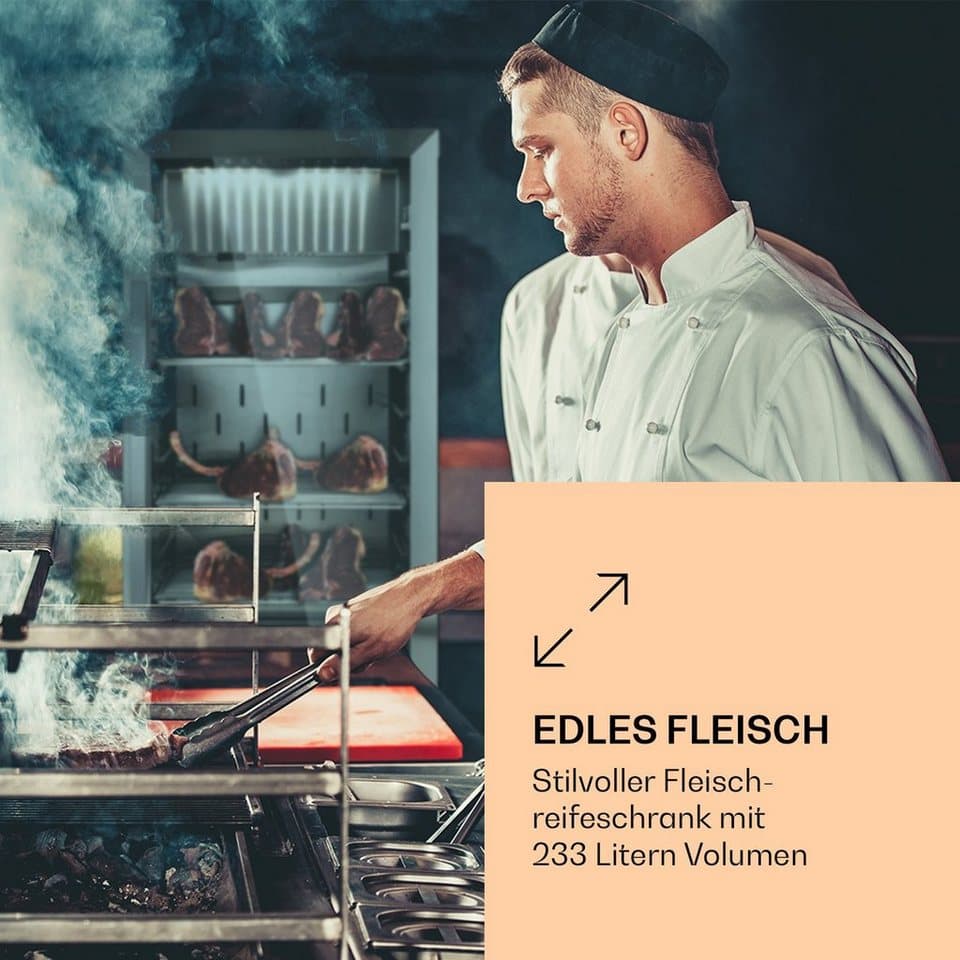 Klarstein Reifeschrank Steakhouse Pro 233, 233 l, Elektrische Fleischkühlschrank LED Touch Kühlen 233 L - Thumbnail 2