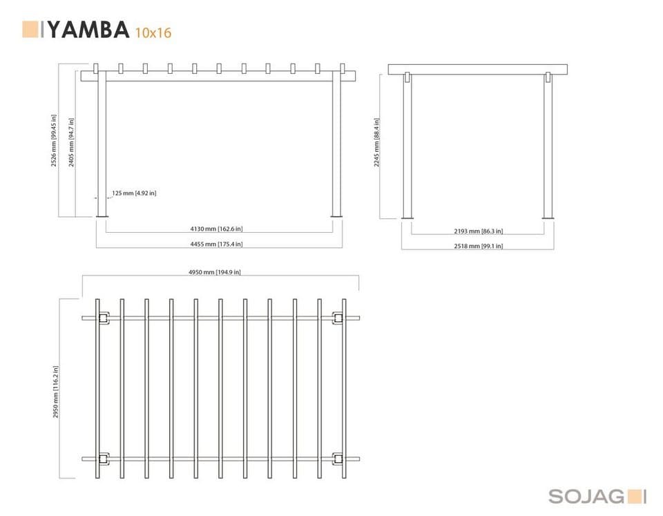 Sojag Pavillon Pergola Yamba 10x16 anthrazit, BxTxH: 495x295x253 cm - Thumbnail 9