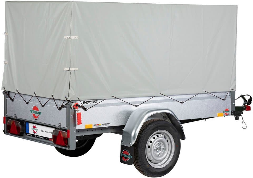 STEMA PKW-Anhänger Basic 750 Kippsdeichsel, max. 593 kg, 3-tlg., ink. 80 cm Hochplanen-Set - Bild 1