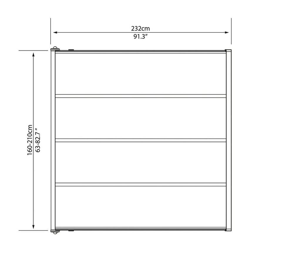 Palram - Canopia Terrassendach, BxT: 230x230 cm, Bedachung Dachplatten, BxT: 230x230 cm - Thumbnail 8