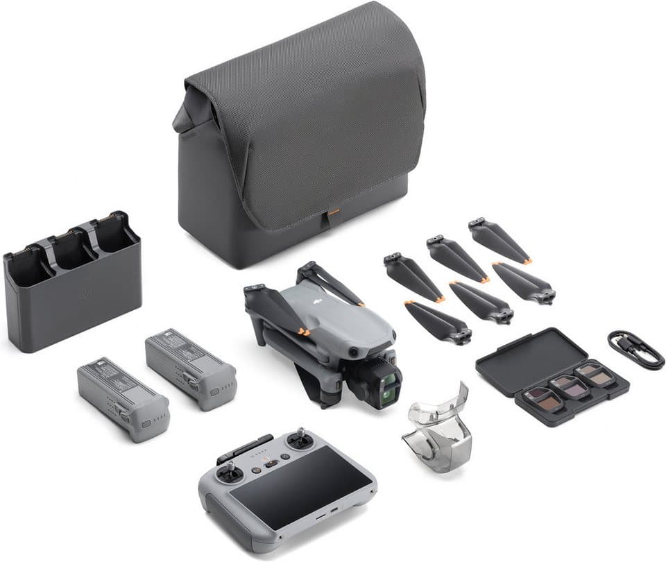 DJI Air 3S Fly More Combo (DJI RC 2) Drohne (4K Ultra HD, DJI RC 2 Fernsteuerung, 3 Akkus, Ladestation und Umhängetasche) - Thumbnail 2