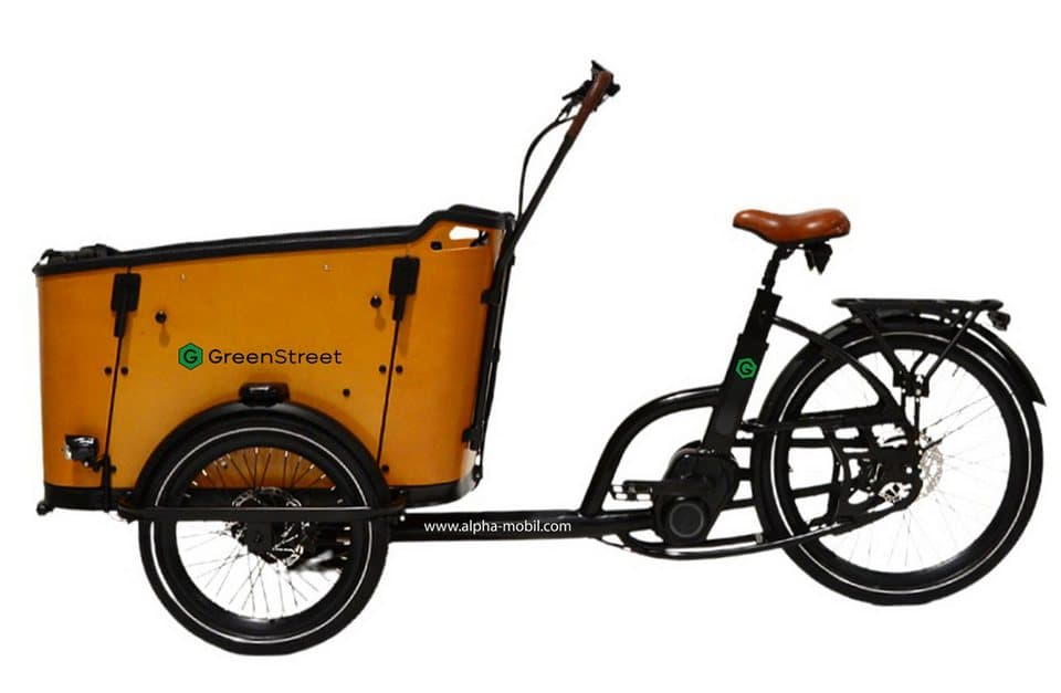 GreenStreet E-Bike Lastenrad Family-Cargo 672 Wh, 8 Gang Shimano Nexus Schaltwerk, Nabenschaltung, Mittelmotor, 672 Wh, Blinker - Thumbnail 3