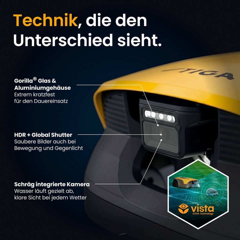 STIGA GARDEN Rasenmähroboter A 10v, bis 1000 m² Rasenfläche, (Set), App-Steuerung, Mehrzonen-Management, RTK+KI-Kamera+VISTA-Technologie - Thumbnail 5